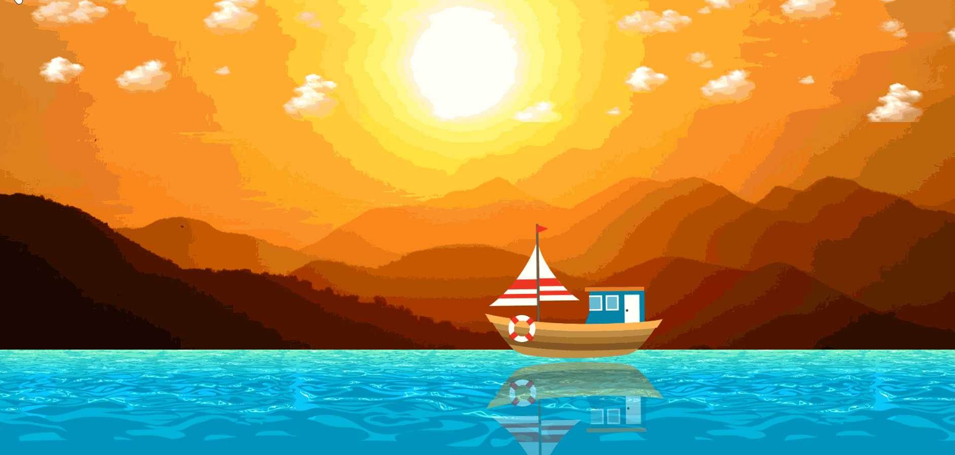小船飘动动画特效-Nick资源网